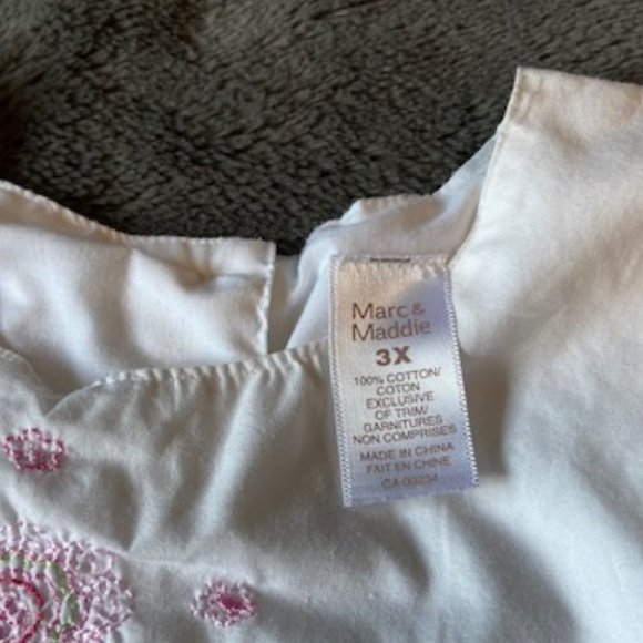 2/$40 Marc & Maddie White Lined Dress Girls Size 3X - Picture 5 of 10